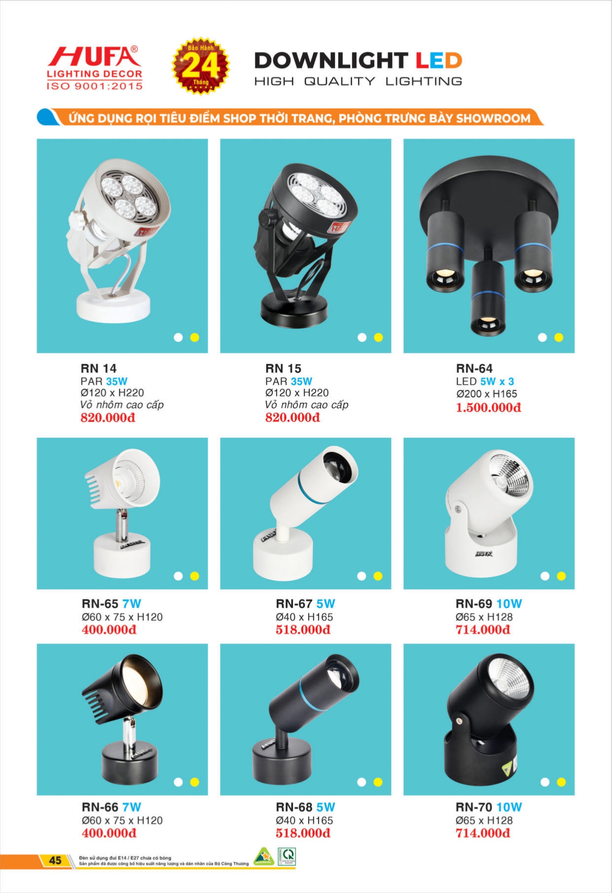 Bảng giá đèn LED HUFA 2026